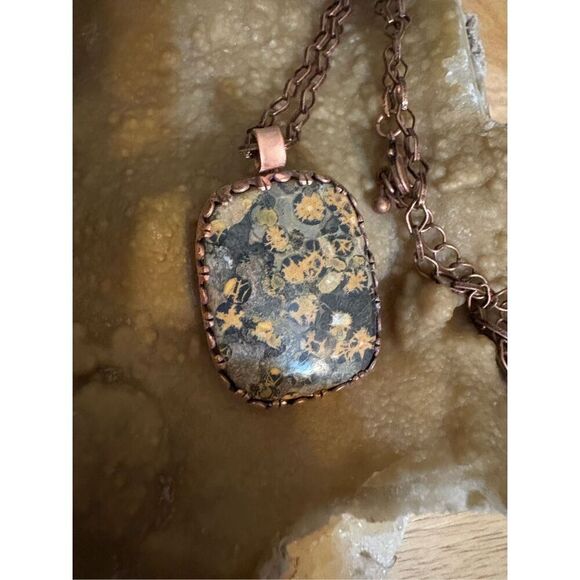 Necklace, Ocean Jasper Pendant Necklace with Copper, NEW, Artisan, Unique, Handm - Picture 2 of 6